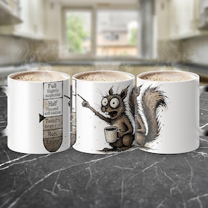 Color Morphing Coffee Mug: Funny Squirrel Design, Whimsical Tea Cup