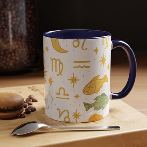 Zodiac Coffee Mug, Zodiac Wrap Around Design, Astrology Gift, Horoscope Cup, Constellation Kitchen Decor, Celestial Tea Mug for friend
