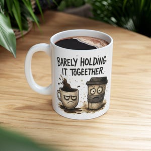 Taza de cerámica divertida, taza de café para reír, regalo para amigos, taza de humor, regalo para amantes del café, compañero de oficina descafeinado