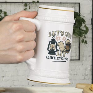 Patriotic Beer Stein Mug: Colonial 1776 Design