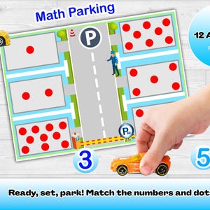 Rekenparkeren: educatief nummerzoekspel | Afdrukbare 12 A4-kaarten voor kinderen | Tel- en nummerherkenningsactiviteit