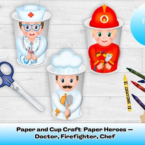 Paper Cup People – Printable Occupations Craft for Kids, DIY ...