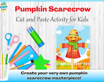Pumpkin Scarecrow Craft PDF | Cut and Paste Activity for Kids | A4 & A5 Printable