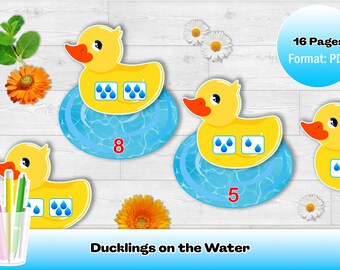 Ducklings Counting Game: Number Recognition Activity Cards for Preschoolers