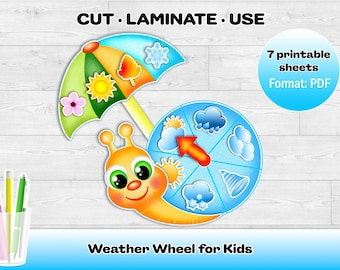 Kids Weather Wheel Printable and Seasons Activity