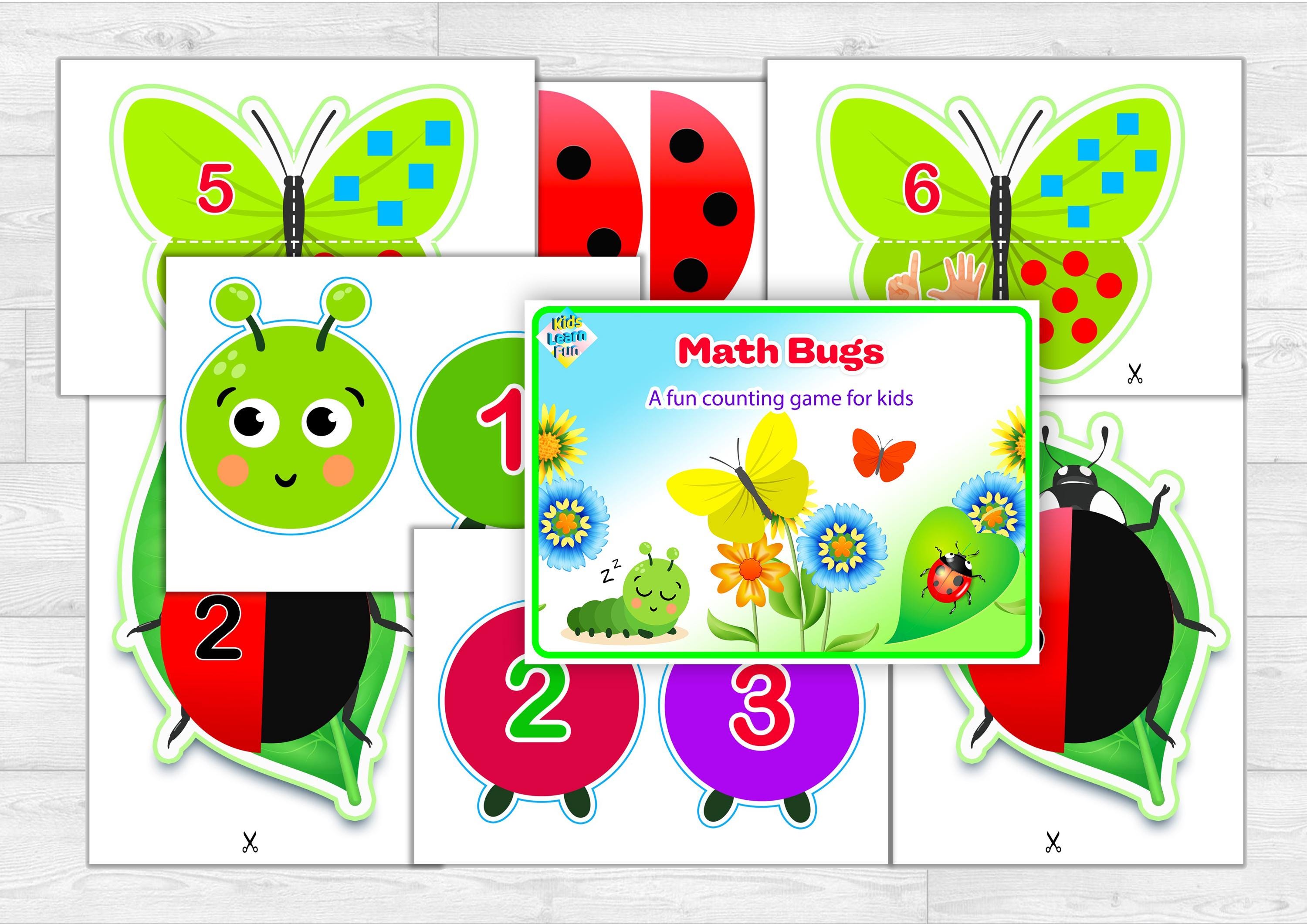 Math Bugs Counting Game | Preschool Bug Theme Activity (PDF Download ...
