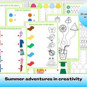 Folhas de Atividades de Verão para a Pré-Escola – 33 Cartões de Atividades para Imprimir, Educativos e Divertidos (A4)