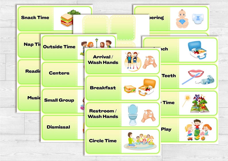 Daily Routine Visual Cards for Kids - Etsy