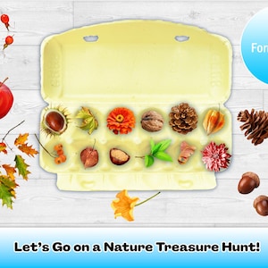 Chasse au trésor de la nature à imprimer | Jeu Montessori d'extérieur pour enfants | Cartes d'activités préscolaires | Chasse au trésor dans l'école forestière