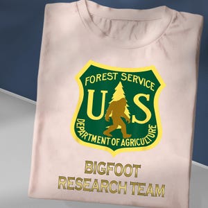 Bigfoot Research Team PNG - Forest Service Badge Design - Sasquatch Graphic - Transparent PNG for Custom Printing
