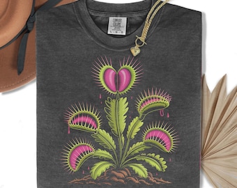 Venus Flytrap Shirt: Comfort Colors Botanical Plant Tee