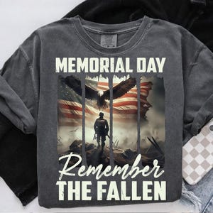 Memorial Day PNG, Remember the Fallen Sublimation Design, Soldier Silhouette American Flag Art, Patriotic Digital Download for Shirts
