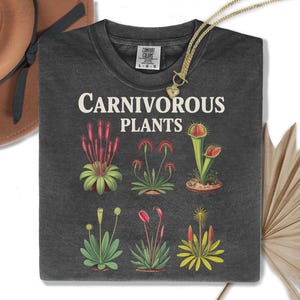 Carnivorous Plants Shirt - Venus Flytrap Sundew Pitcher Plant Tee, Plant Lover Shirt, Botanical Graphic Tee, Weird Plant Shirt Gift