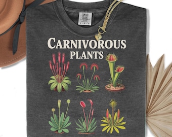 Camiseta de plantas carnívoras - Camiseta de la planta carnívora Venus atrapamoscas, camiseta para amantes de las plantas, camiseta con estampado botánico, regalo de camiseta de plantas extrañas