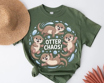 Otter Chaos Shirt: Funny Sea Otter Graphic Tee, Animal Lover Gift