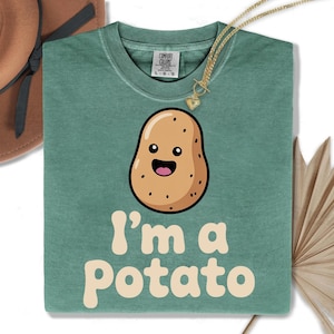 Camiseta divertida de patata, Sudadera Kawaii para amantes de la comida, Sudadera cómoda de cuello redondo