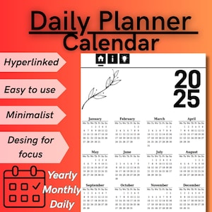 Planner for reMarkable 2 , Calendar for reMarkable 2, templates for remarkable 2, Daily journal. Calendar, Notes, Minimalist for focus.