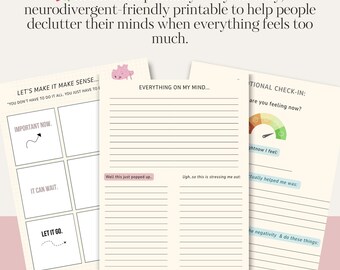 Brain-Dump Buddy™ | Utskrivbar ADHD | Hjälpmedel för exekutiv dysfunktion | Digital nedladdning av mental hälsa | GoodNotes-dagbok | Mjukt livsverktyg