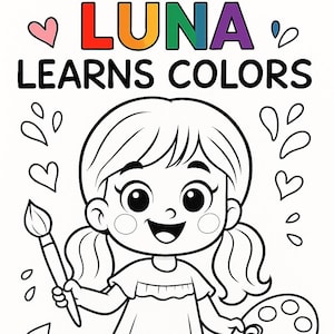 Luna Learns Colors - Printable Coloring Book for Kids | Educational Toddler Activity PDF | Color Learning Book for Preschool & Kindergarten