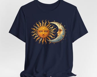 Celestial Sun and Moon Shirt: Boho Astrology Unisex Tee
