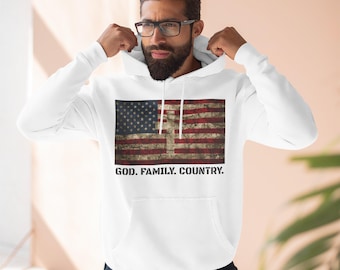 God Family Country Hoodie, Christian American Flag Sweatshirt, Patriotic Faith Hoodie