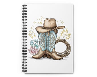 Rustic Cowgirl Spiral Notebook: Rodeo Style Journal