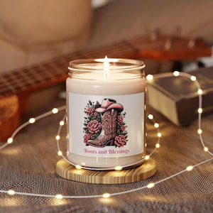 Western Boots Candle: Country Home Fragrance, Rustic Decor