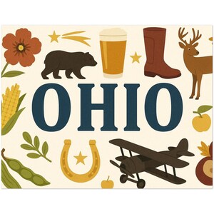 Conjunto de cartões postais Orgulho de Ohio - Pacote ecológico com 10 cartões