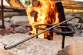 Dutch Oven Lid Lifter & Horseshoe Trivet Kit | Campfire Cooking Tools | Cast Iron Accessories | Cowboy Campfire Cook Set