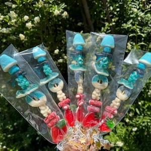 Plus de 5 brochettes de bonbons personnalisées ! Cadeaux d'anniversaire, Décoration de fête, Gâterie d'anniversaire, Cadeau d'anniversaire d'enfants, Brochette de bonbons, Bonbons, Bonbons pour enfants