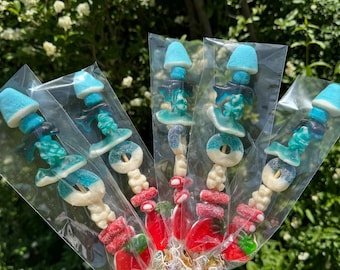 Más de 5 brochetas de caramelo personalizadas, recuerdos para fiestas de cumpleaños, decoración para fiestas, golosinas de cumpleaños, recuerdos para fiestas de cumpleaños infantiles, brochetas de caramelo, dulces para niños