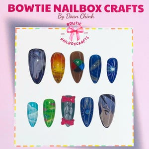 Howl&#39;s and Sophie Beautiful In Love, Moving Castle Ghi.bli Studio Press On Nails, Healing Nails, Gift For Fan Anime, Cartoon Nails