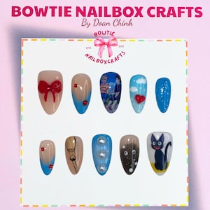 Ki.ki&#39;s Delivery Service-Inspired Nail, The Small Witch Nails, Ghi.bli  Nails, Anime Healing Nails, Lovely Nails For Otaku Fan, Cosplay Nail
