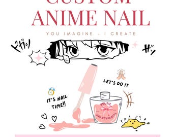 Custom Anime Press On Nails | Cartoon Inspired, Personalized Handmade Nail | Recreate Any Design You Love – Custom Nail, Request Own Nail