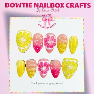 Lemon Scent, Strawberry and Orange 3D Press On Nails, Y2K Fruit Gel Nails, Handmade Faux Acrylic Nails, Cute Summer Fake Nails