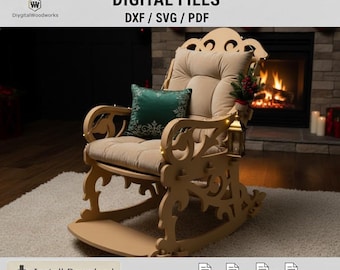 CNC Router Files for Rocking Chair, Christmas Woodworking Plan