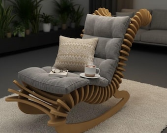 Plywood Modern Lounge Chair DXF  | DIY CNC Router Project | Digital Download