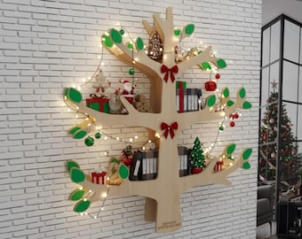 Estante de pared con árbol DIY / Archivos de diseño CNC