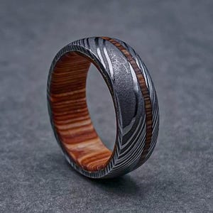 The Leeward, Mens Whiskey Barrel Wedding Bands Mens Whiskey Barrel Wedding Rings Whiskey Barrel Mens Jewelry Damascus Ring Anniversary Gift