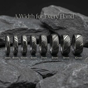 Viking Damascus Ring, Rock Hammered Band, Mens Wedding Band, Norse Ring, Anniversary Gift, Mens Ring, Engagement Ring image 5