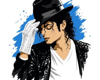 Michael Jackson SVG, Retro Pop Music Silhouette, Dance Legend Cut File (Digital Download)