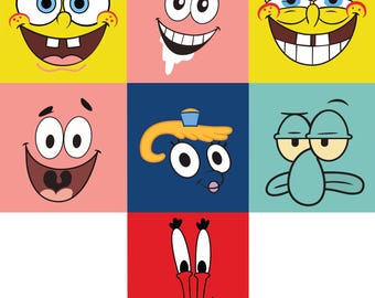 Funny Sea Faces Clipart | Cartoon Character SVG PNG (Digital Download)