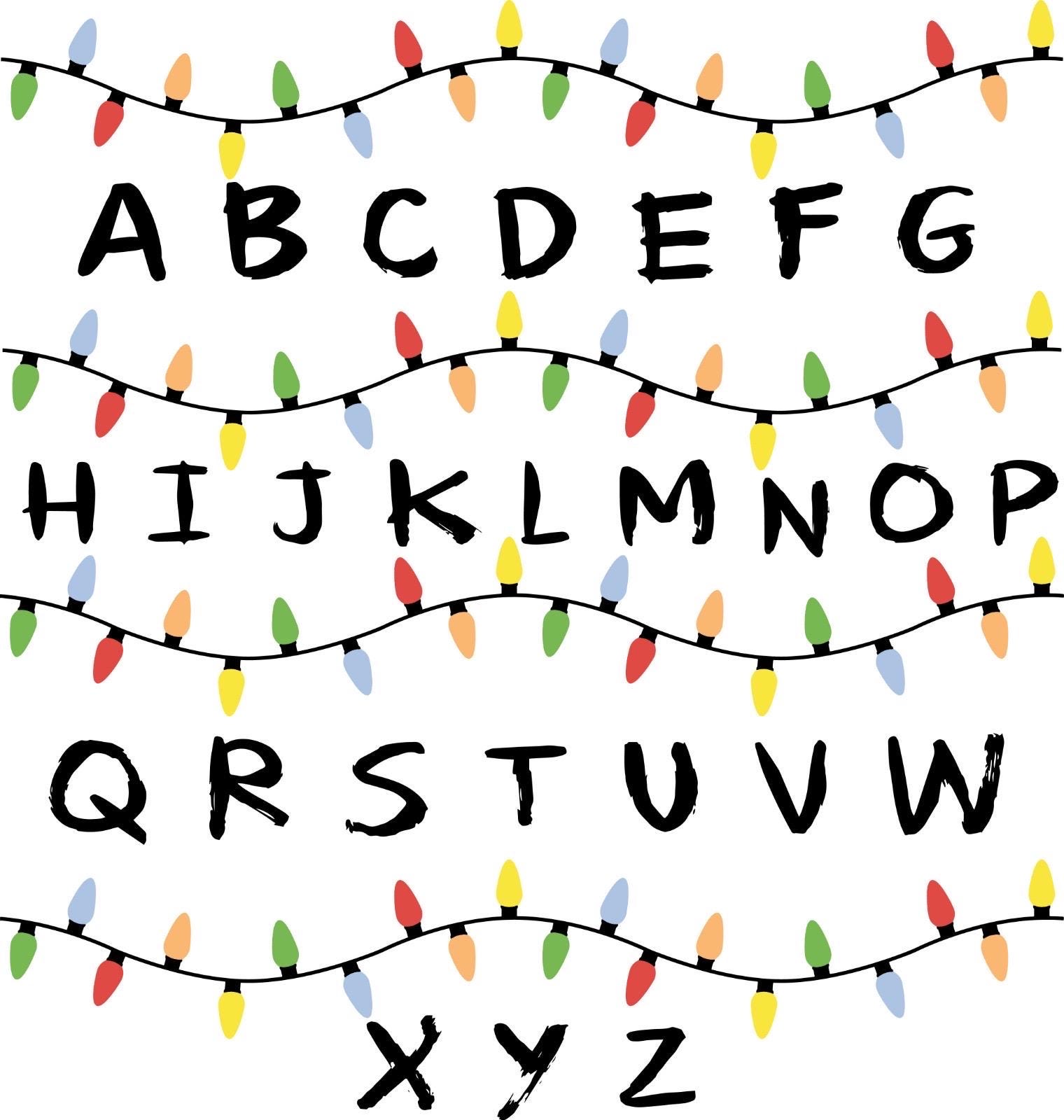 Stranger Things Letters R Stranger Things Lights Alphabet SVG PNG | Retro Wall Art Letter Set ...