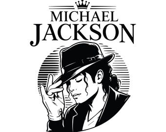 Michael Jackson SVG Bundle | Black White PNG Files | King of Pop Cricut Design | Music Shirt Cut Files Instant Download