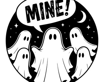 Spooky Ghost Halloween SVG PNG-bundel, spookachtig ontwerp, Halloween Cricut-snijbestand, zwart-wit SVG, schattige horror digitale download