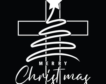 Faith Christmas Tree Cross SVG PNG - bundel met kerstbestanden