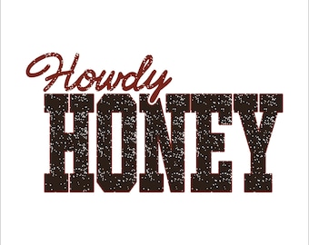 Howdy Honey Western SVG, Vintage Cowgirl Shirt Design (Digital Download)
