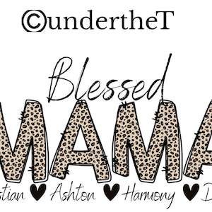 personalisierte Mama PNG, individueller Kindername, individuelles Mama Design, Mama Design mit Blumen