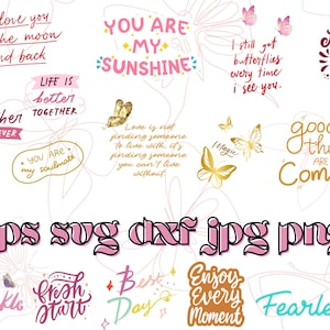Paquete de citas de mariposas SVG PNG / Mariposas SVG / Enjambre de mariposas SVG / Capa de mariposa / Archivo de corte de mariposa / Camiseta de mariposa / Motivación Svg