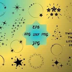 Sterne SVG Bundle, funkelnde Sterne SVG, SterneSvg Png, Stern Clipart, helle Sterne, funkelnde Sterne, Stern geschnitten Dateien für Cricut, funkeln Silhouette